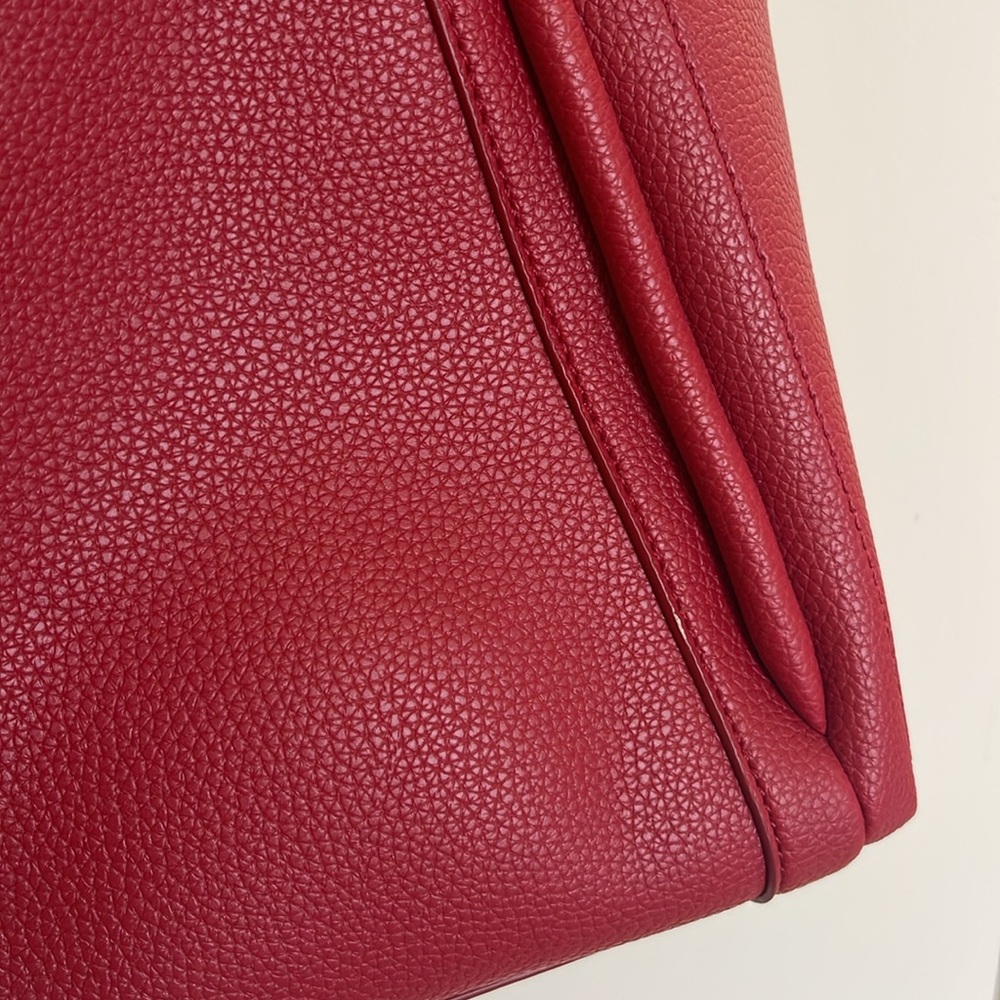 Red NEWBELLA Vegan Leather Tote Bag Shoulder Bag Handbag with Matching Purse - Picture 9 of 11